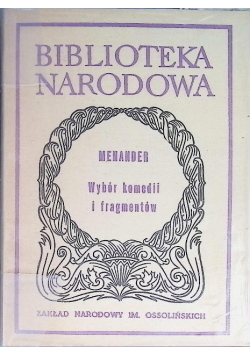 Menander Wybór komedii i fragmentów