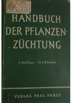 Handbuch Der Pflanzen Zuchtung
