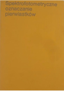 Spektrofotometryczne oznaczanie pierwiastków