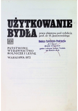 Użytkowanie Bydła