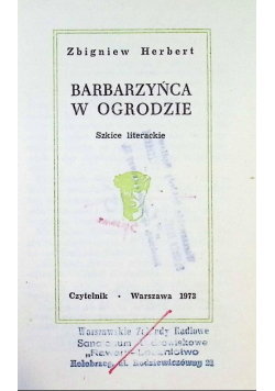 Barbarzyńca w ogrodzie