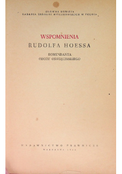 Wspomnienia Rudolfa Hoessa