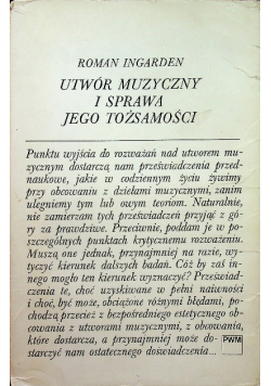 Utwór muzyczny i sprawa jego tożsamości