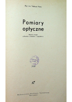 Pomiary optyczne