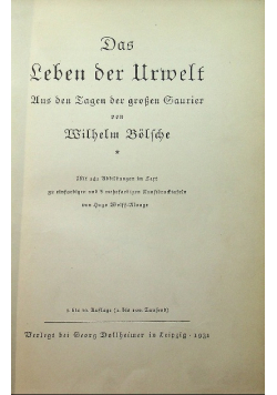 Das leben der urwelt 1931r.