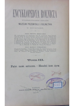 Encyklopedya rolnicza. Tom III, 1894 r.