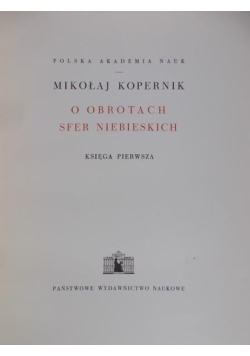 O obrotach sfer niebieskich. Księga pierwsza