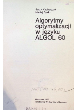 Algorytmy optymalizacji w języku ALGOL 60