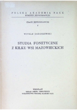 Studia fonetyczne z kliku wsi mazowieckich