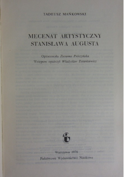 Mecenat artystyczny Stanisława Augusta