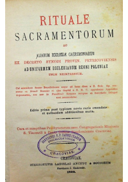Rituale Sacramentorum 1892 r.