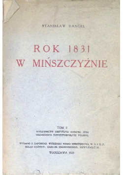 Rok 1831 w Mińszczyźnie Tom II 1925 r