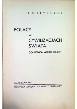 Polacy W Cywilizacjach Świata 1937 r.