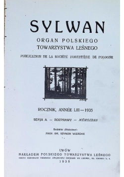 Organ Polskiego Towarzystwa Leśnego 1935 r.