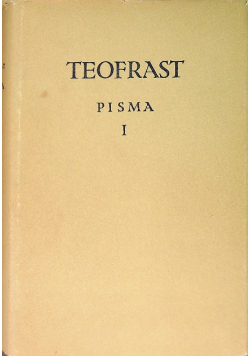 Teofrast Pisma Tom 1
