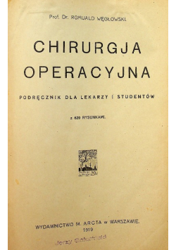 Chirurgja operacyjna 1919 r.