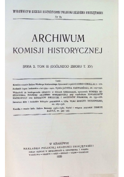 Archiwum Komisji Historycznej Tom III 1939 r.