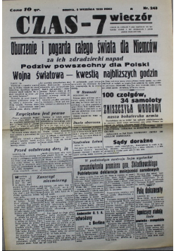 Czas 7 wieczór Nr. 243 / 39 1939 r.