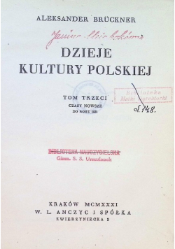 Dzieje kultury Polskiej Tom 3 1931 r