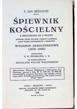 Śpiewnik kościelny 1928 r .