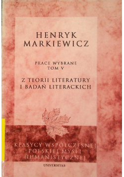 Prace wybrane Tom V Z teorii literatury i badań literackich