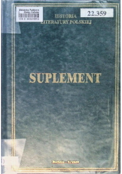 Historia literatury Polskiej Suplement