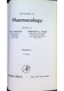 Advances in pharmacology Volume 4