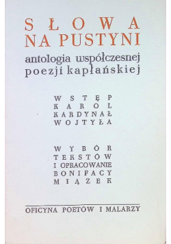 Słowa na pustyni antologia współczesnej poezji kapłańskiej