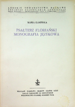 Psałterz Floriański Monografia Językowa