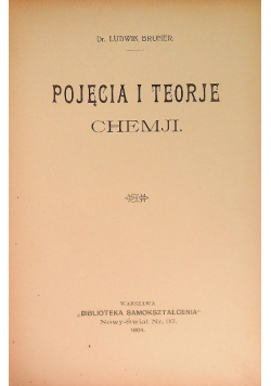 Pojęcia i teorie chemii 1904 r.