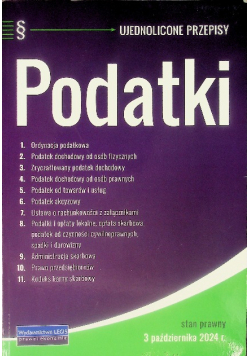 Podatki - ujednolicone przepisy - 03.10.2024