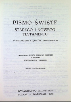 Pismo święte Starego i Nowego Testamentu