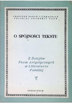 O spójności tekstu