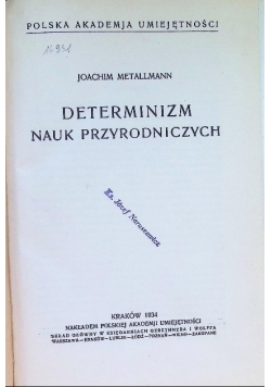 Determinizm nauk przyrodniczych