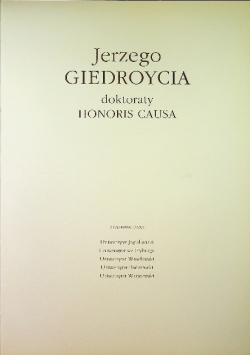 Jerzego Giedroycia doktoraty Honoris Causa