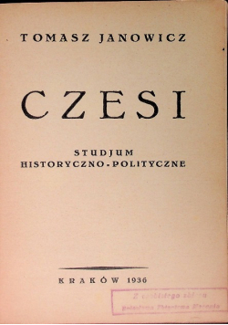 Czesi studjum historyczno-polityczne  1936 r.