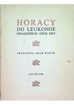 Do Leukonoe dwadzieścia dwie ody