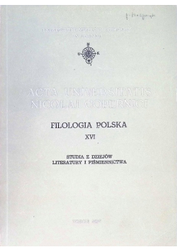 Acta Universitatis Nicolai Copernici FIlologia Polska Tom XVI