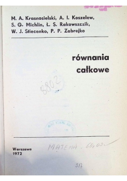 Równania całkowe