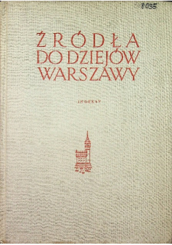 Źródła do dziejów Warszawy