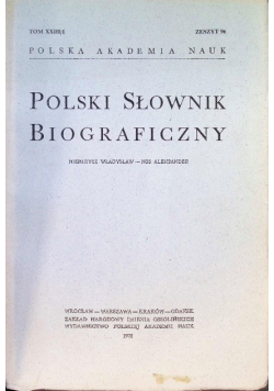 Polski Słownik Biograficzny Tom XXIII Zeszyt 96