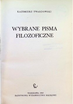 Wybrane pisma filozoficzne