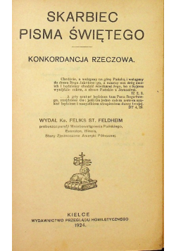 Skarbiec Pisma Świętego Konkordancja rzeczowa 1924 r.
