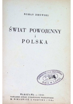 Świat powojenny i Polska 1932 r.