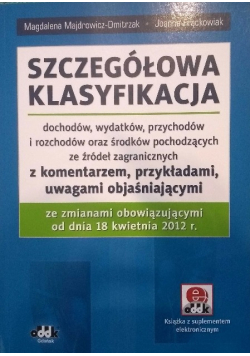 Szczegółowa klasyfikacja dochodów wydatków przychodów i rozchodów oraz środków pochodzących ze źródeł zagranicznych z komentarzem przykładami uwagami objaśniającymi