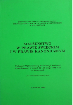 Małżeństwo w Prawie Świeckim i w Prawie Kanonicznym