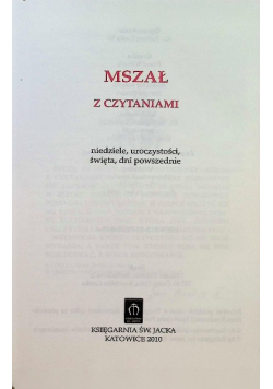 Mszał z czytaniami niedziele uroczystości święta dni powszednie