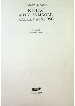 Krew: mity, symbole rzeczywistość