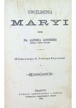 Uwielbienia Maryi 1889 r.