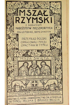 Mszał Rzymski z dodaniem nabożeństw nieszpornych 1949r.